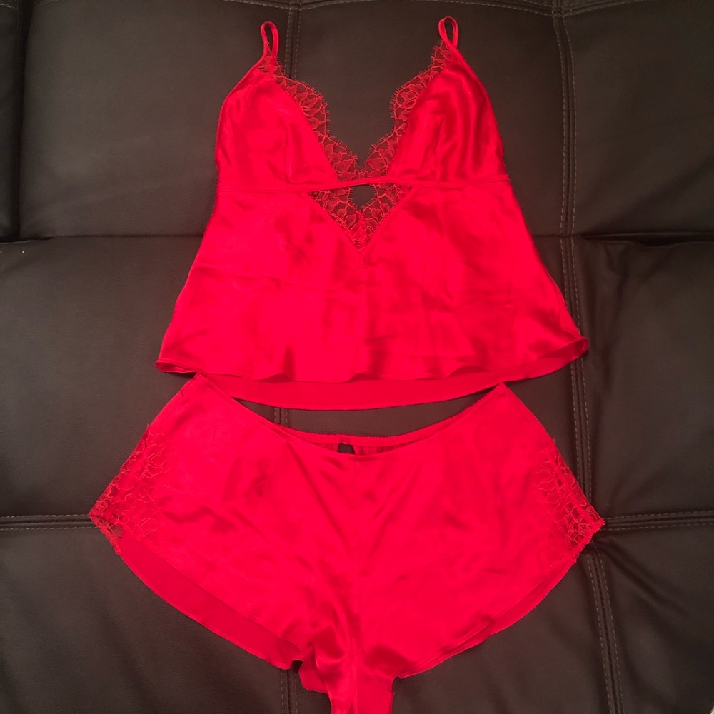 New VS red lingerie set size small